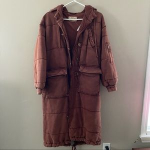 SALE! PRICE FIRM NWT Free People Runaway Knit Long Parka Mesa Combo XS Sample